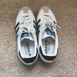 adidas White Black and Beige Athletic Sneakers